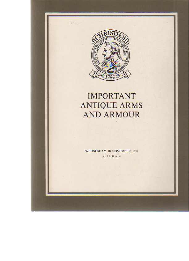 Christies 1981 Important Antique Arms and Armour (Digital only)