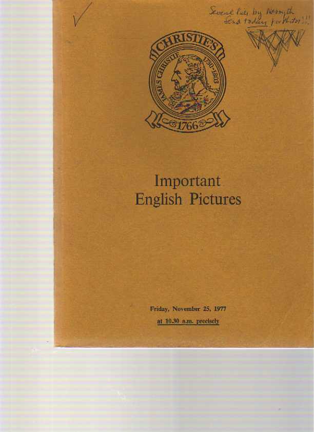 Christies 1977 Important English Pictures