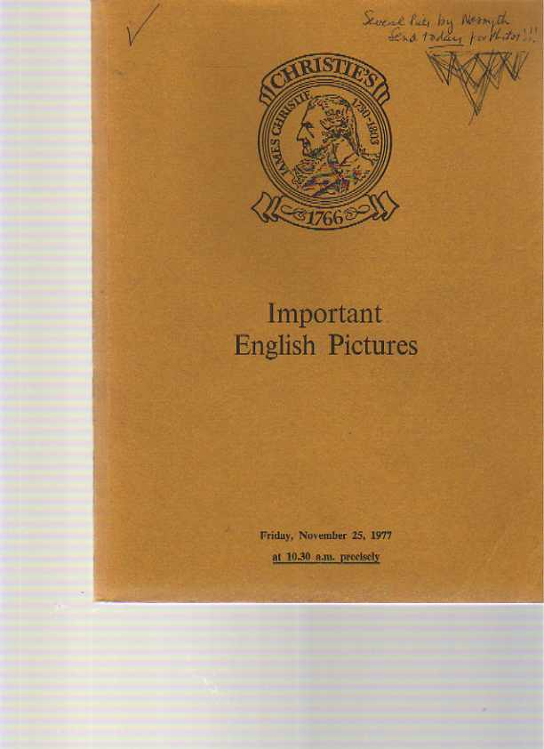 Christies 1977 Important English Pictures