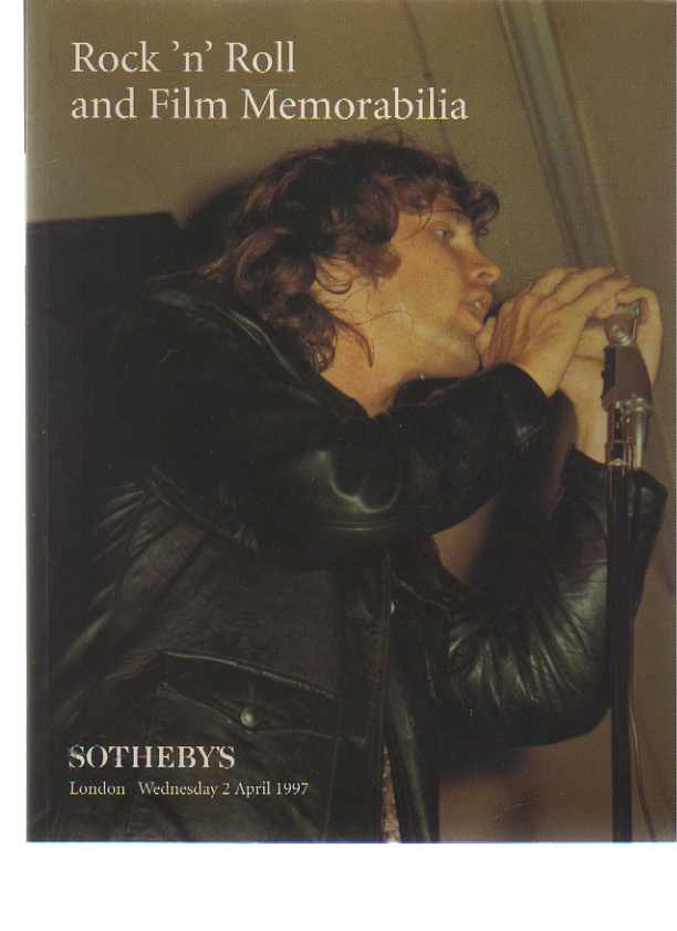 Sothebys 1997 Rock 'n Roll & Film Memorabilia