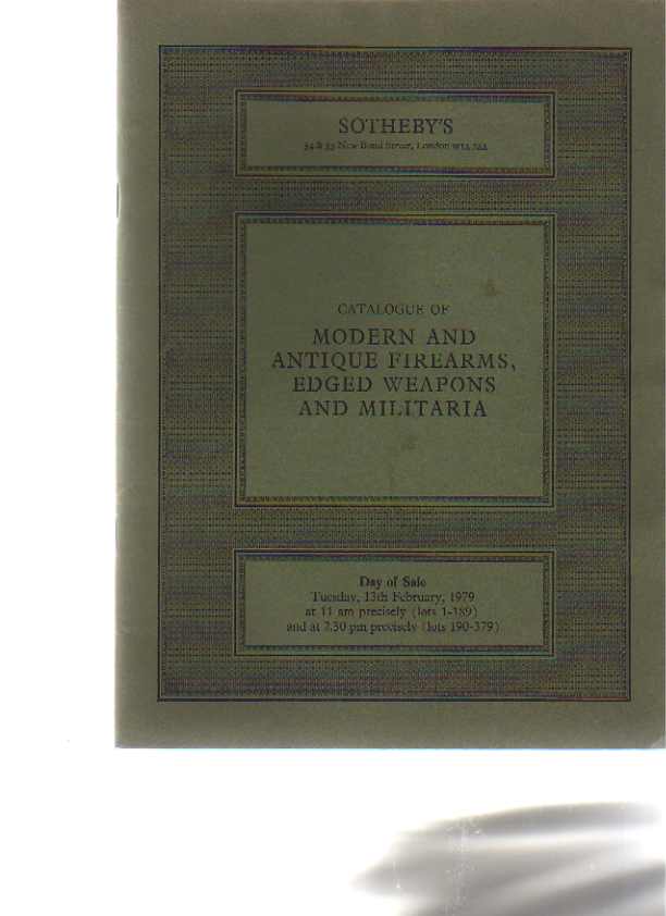 Sothebys 1979 Modern & Antique Firearms, Edged Weapons