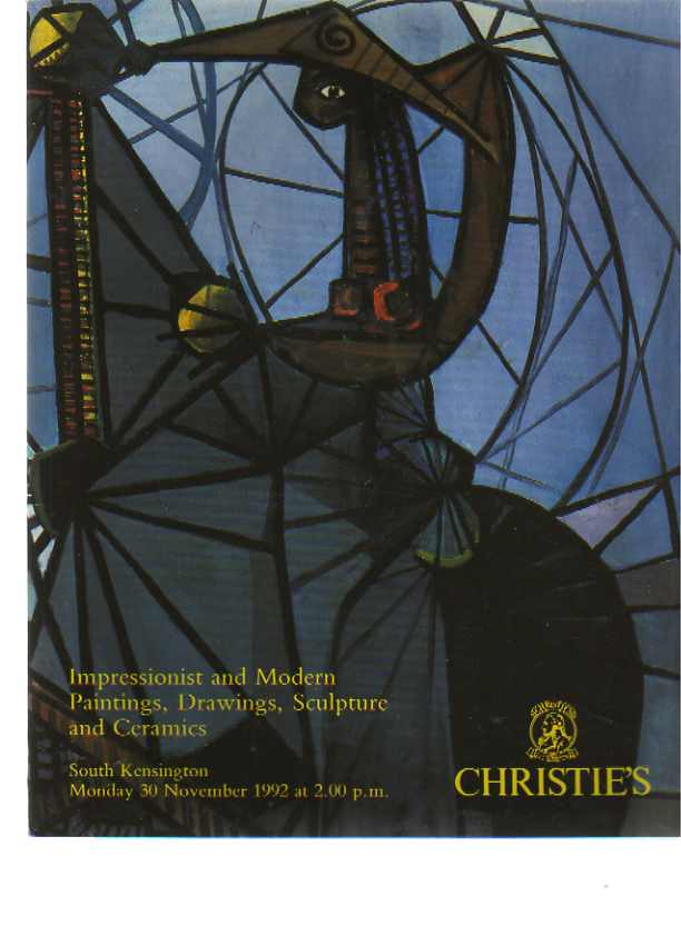 Christies 1992 Impressionist Paintings & (Picasso) Ceramics