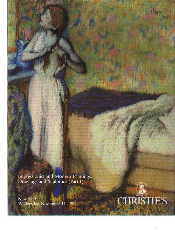 Christies 1992 Impressionist & Modern Paintings, Drawings (Part I)
