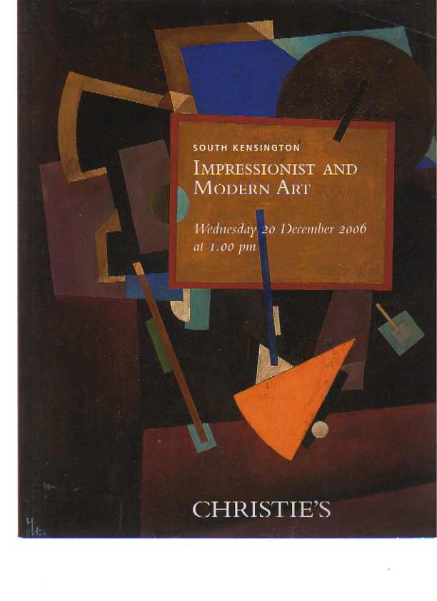 Christies 2006 Impressionist & Modern Art & Picasso Ceramics
