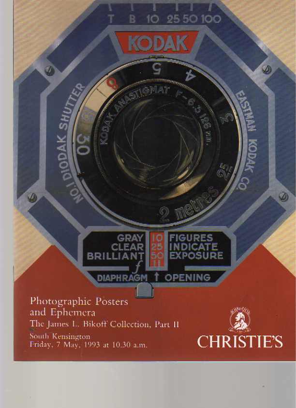 Christies 1993 Bikoff Collection Photographic Posters & Ephemera - Click Image to Close