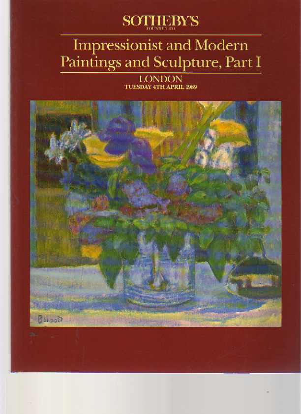 Sothebys April 1989 Impressionist & Modern Paintings, Sculpture Part I