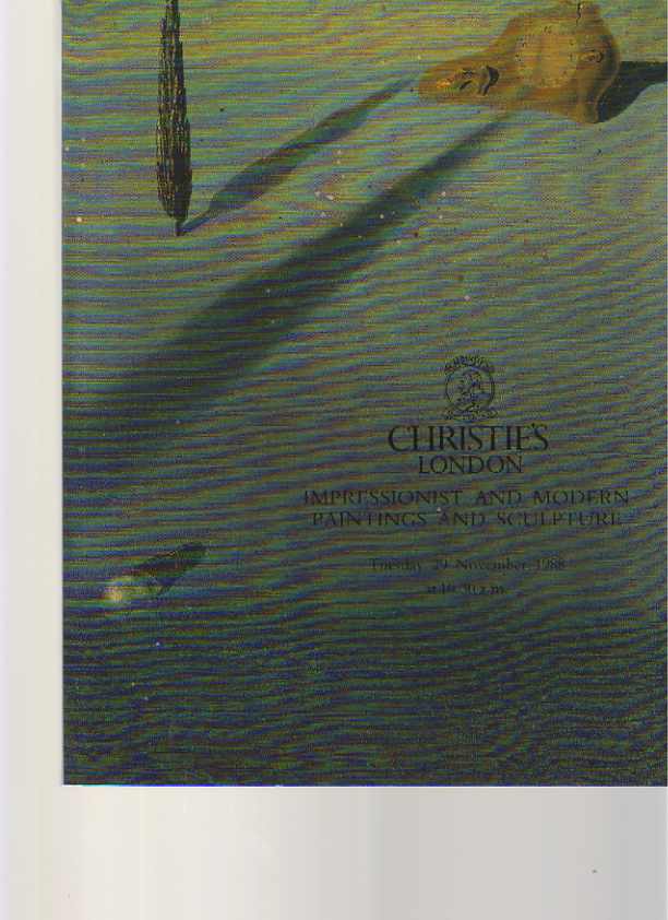 Christies 29th November 1988 Impressionist & Modern Paintings & Sculpture - Click Image to Close