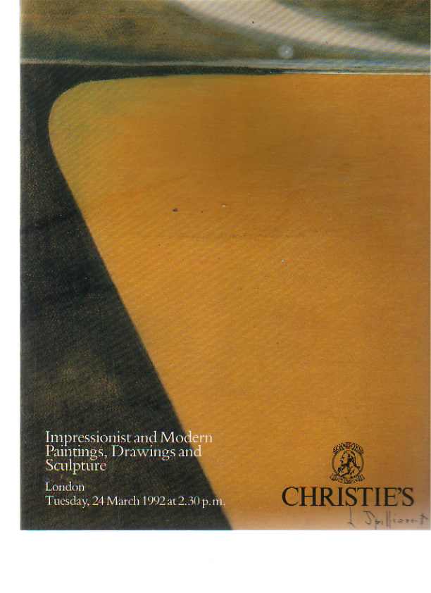 Christies 1992 Impressionist & Modern Paintings & Sculpture - Click Image to Close