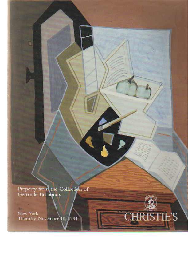 Christies Nov. 1994 Property from the Coll.- Gertrude Bernoudy (Digital Only)