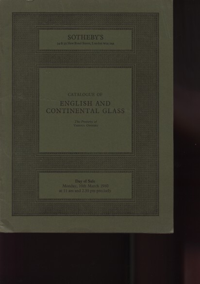 Sothebys March 1980 English & Continental Glass