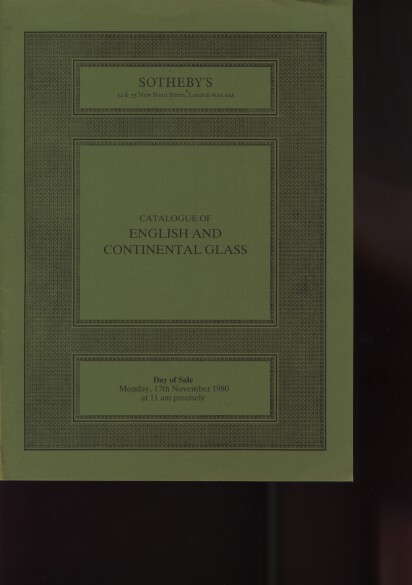 Sothebys November 1980 English & Continental Glass