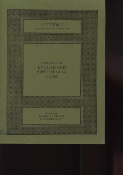 Sothebys July 1980 English & Continental Glass (Digital only)