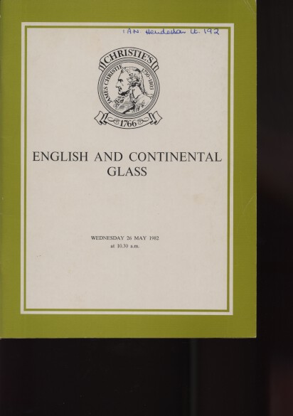 Christies 1982 English & Continental Glass