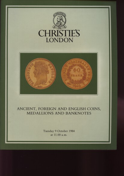 Christies 1984 Ancient Foreign, English Coins, Banknotes