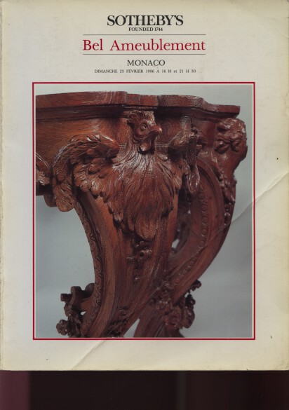 Sothebys 1986 Fine (French) Furniture - Click Image to Close