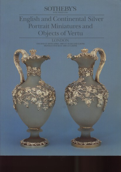 Sothebys 1988 Silver, Portrait Miniatures, Objects of Vertu