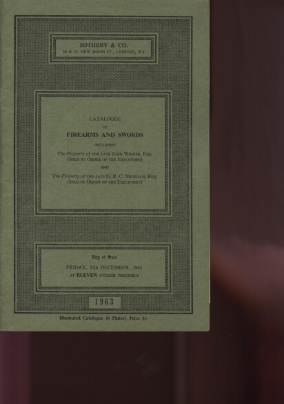 Sotheby & Co December 1963 Firearms and Swords (Digital only)