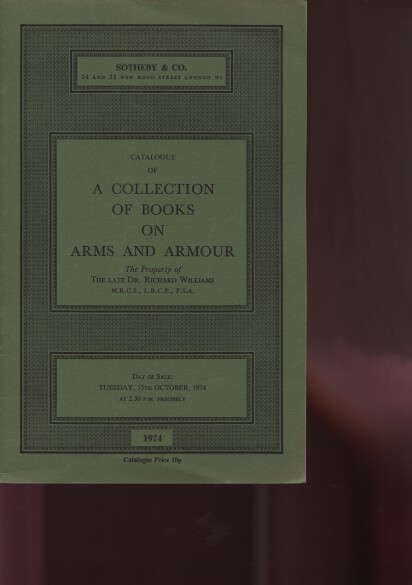 Sotheby & Co 1974 Collection of Books on Arms & Armour