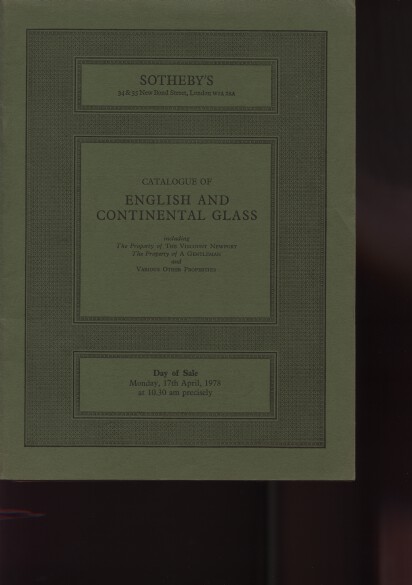 Sothebys April 1978 English & Continental Glass