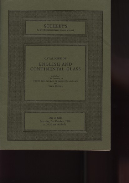 Sothebys 1978 English & Continental Glass