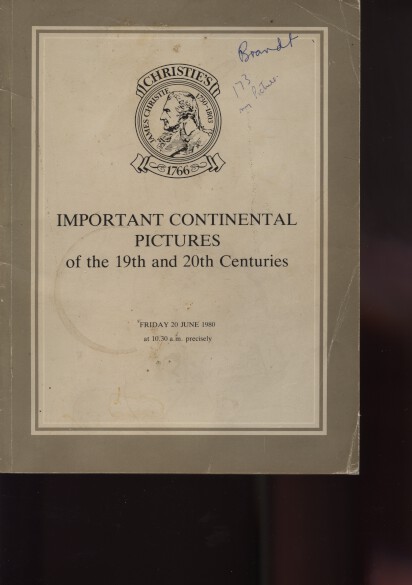 Christies 1980 Important Continental Pictures, 19th & 20th C