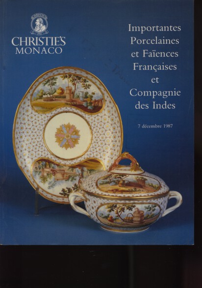 Christies 1987 French Porcelain, Pottery, Chinese Porcelain