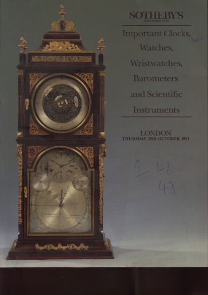 Sothebys 1991 Important Clocks Watches Scientific Instruments