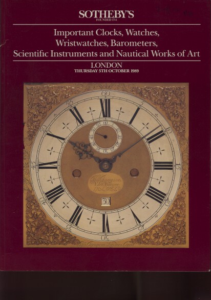 Sothebys 1989 Clocks, Watches, Scientific Instruments & Marine Works of Art