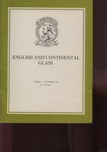 Christies 1980 English and Continental Glass