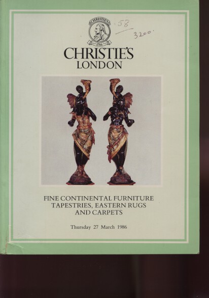 Christies 1986 Fine Continental Furniture, Tapestries, Rugs
