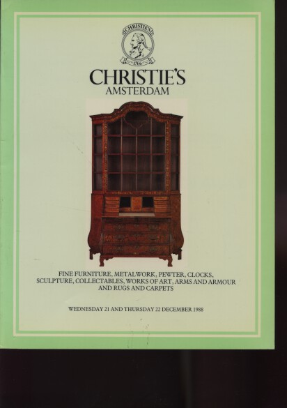 Christies December 1988 Fine Furniture, Metalwork, Pewter, Clocks