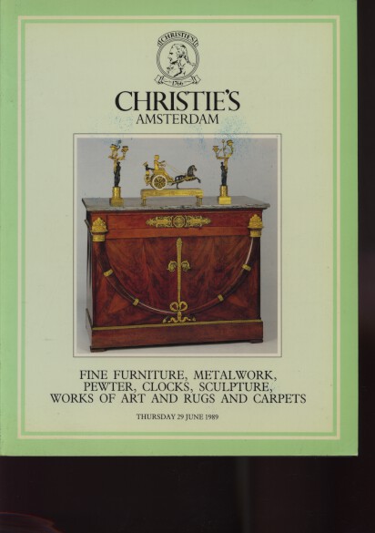 Christies 1989 Fine Furniture, Metalwork, Pewter, Clocks