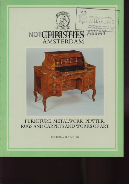 Christies 1987 Furniture, Metalwork, Pewter, Rugs, Carpets