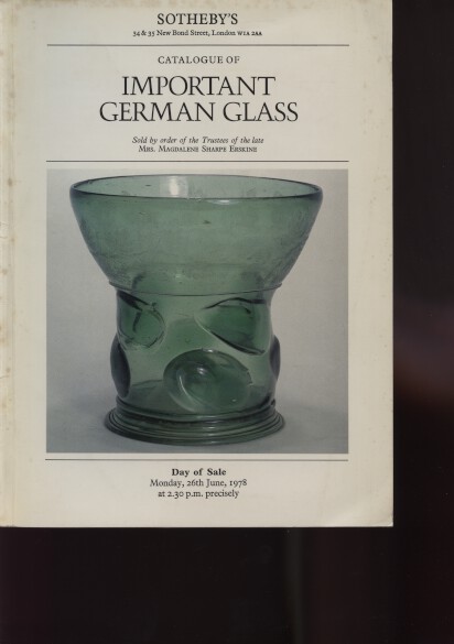 Sothebys 1978 Important German Glass