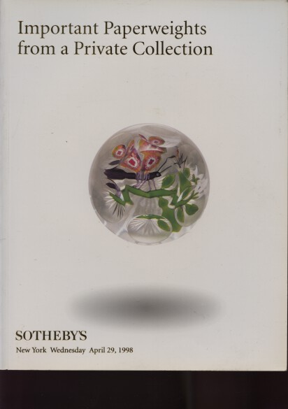 Sothebys 1998 Important Paperweights Private Collection