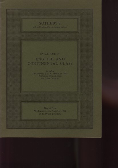 Sothebys 1981 English and Continental Glass