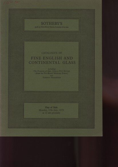 Sothebys 1978 Fine English and Continental Glass