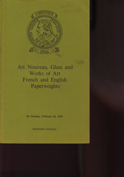 Christies 1970 Art Nouveau, Glass French & English Paperweights