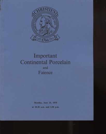 Christies 1979 Important Continental Porcelain & Faience