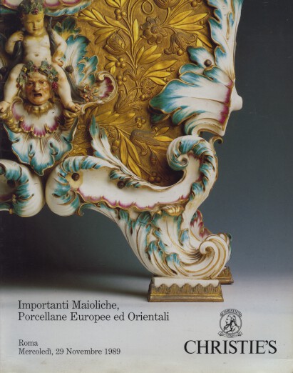 Christies 1989 Important Maiolica, European, Oriental Porcelain - Click Image to Close