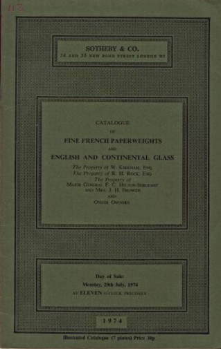 Sotheby & Co.1974 Fine French Paperweights & English Glass