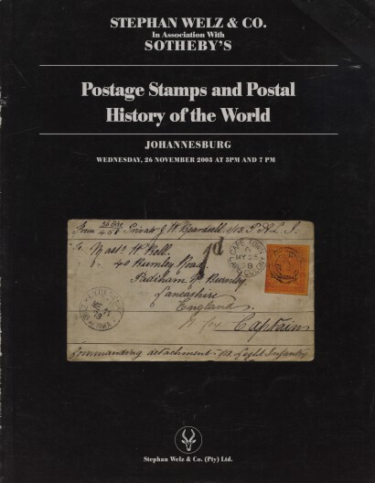 Sothebys Welz 2003 Postage Stamps & Postal History of the World
