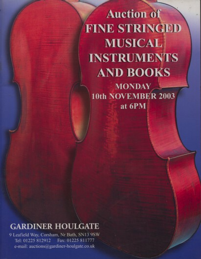 Gardiner Houlgate 2003 Fine Stringed Instruments and Books