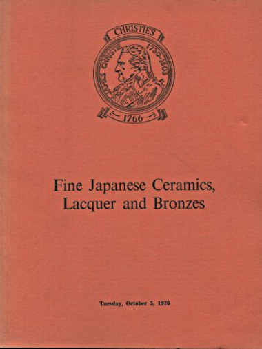 Christies 1976 Fine Japanese Ceramics, Lacquer and Bronzes - Click Image to Close