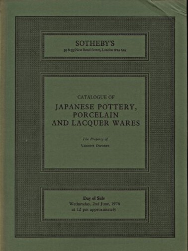 Sothebys 1976 Japanese Pottery, Porcelain and Lacquer Wares