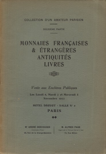 Drouot 1933 French and Foreign Coins, antiquities
