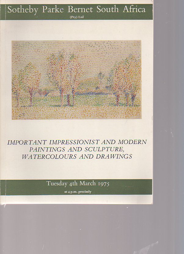 Sothebys March 1975 Important Impressionist & Modern Paintings