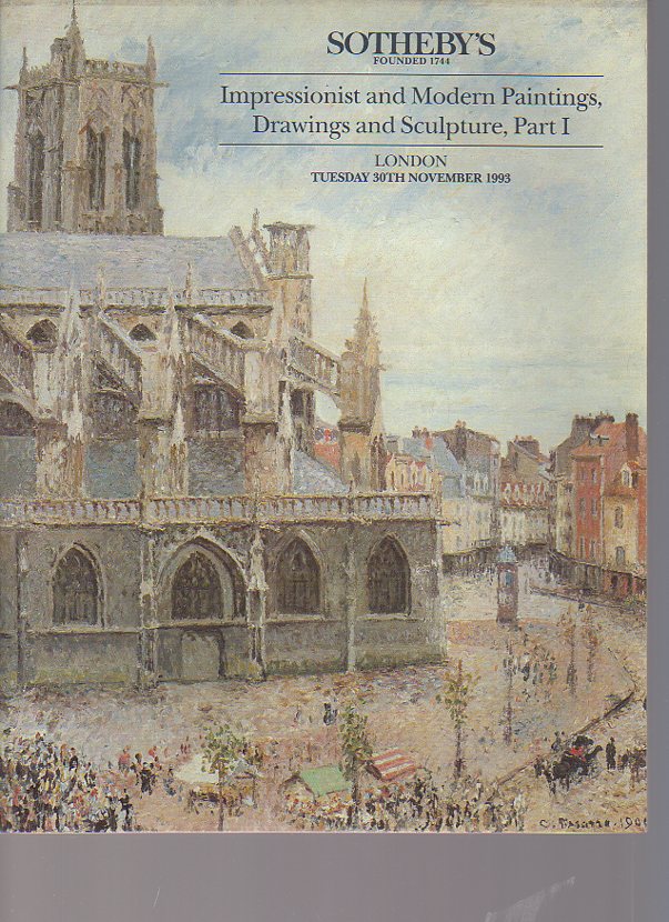 Sothebys 1993 Impressionist & Modern Paintings, Drawings Pt I