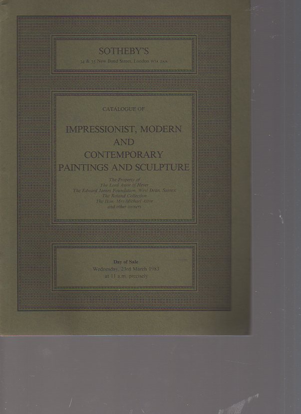 Sothebys 1983 Impressionist, Modern & Contemporary Paintings (Digital Catalogue)