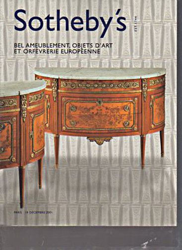 Sothebys 2001 French Furniture, European Silver - Click Image to Close